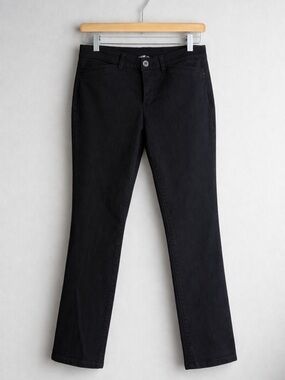 Christopher & Banks Signature Slimming Pants Petite 4P  Straight Leg Stretch BLK